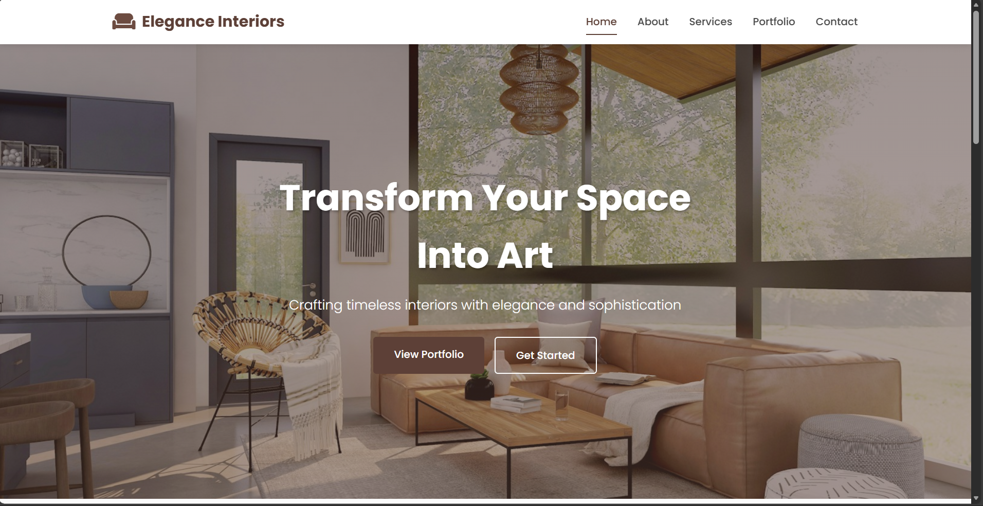 Interior Decoration Website screenshot
