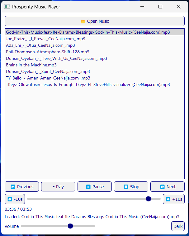 Music Player app screenshot