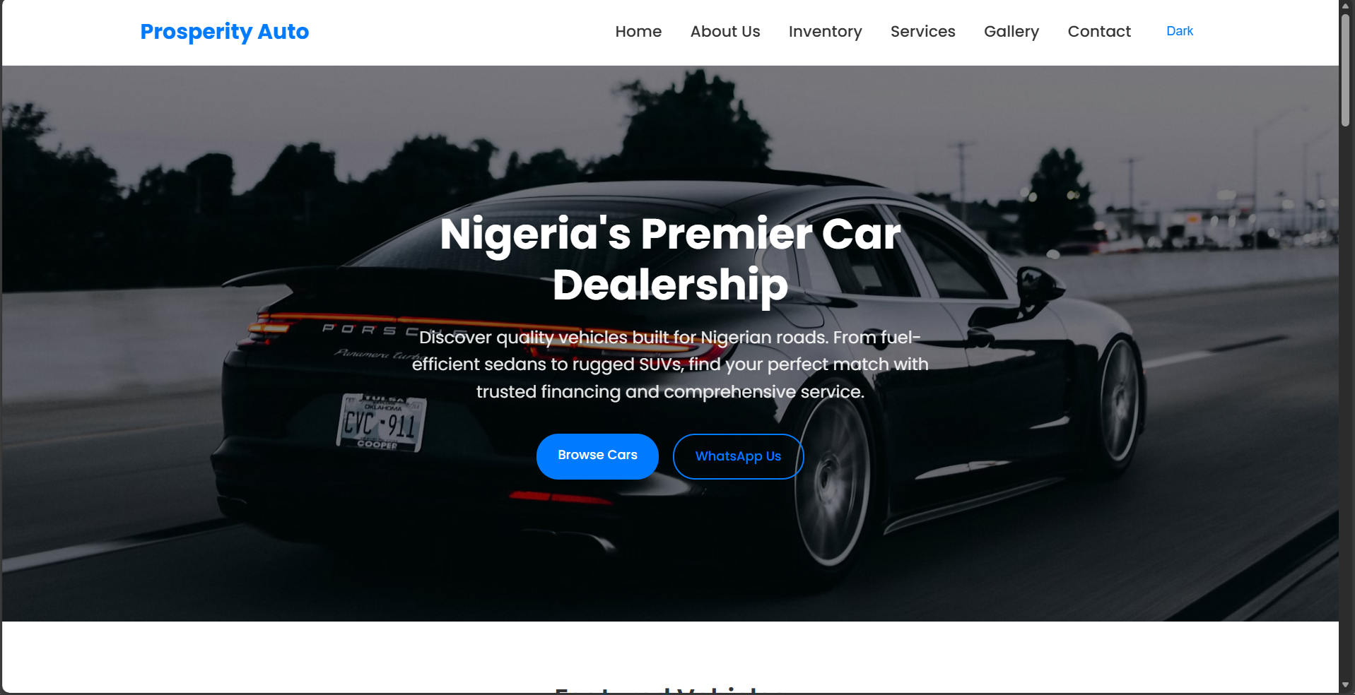 Car Sales Website screenshot